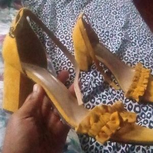 UNISA Yellow Block Heels